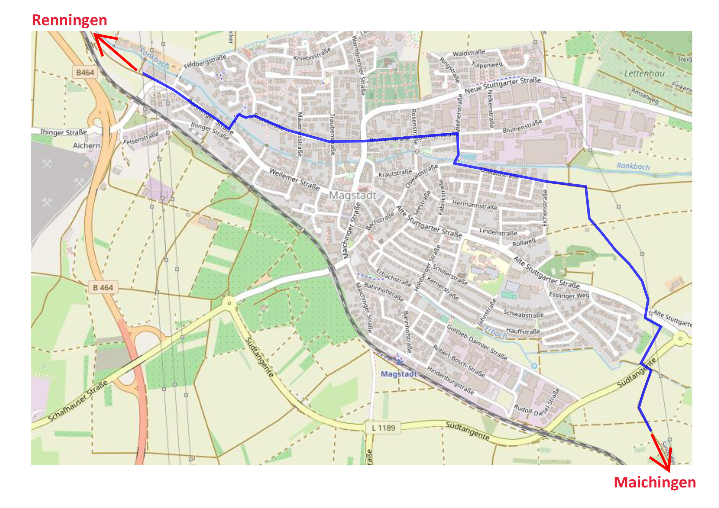 Radschnellwegvariante 2 Magstadt